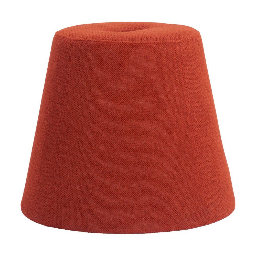 19" Red Upholstered Pouf Round Cone Ottoman