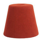 19" Red Upholstered Pouf Round Cone Ottoman