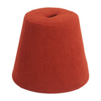 19" Red Upholstered Pouf Round Cone Ottoman