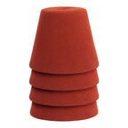 19" Red Upholstered Pouf Round Cone Ottoman