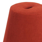 19" Red Upholstered Pouf Round Cone Ottoman