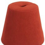 19" Red Upholstered Pouf Round Cone Ottoman