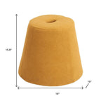 19" Red Upholstered Pouf Round Cone Ottoman