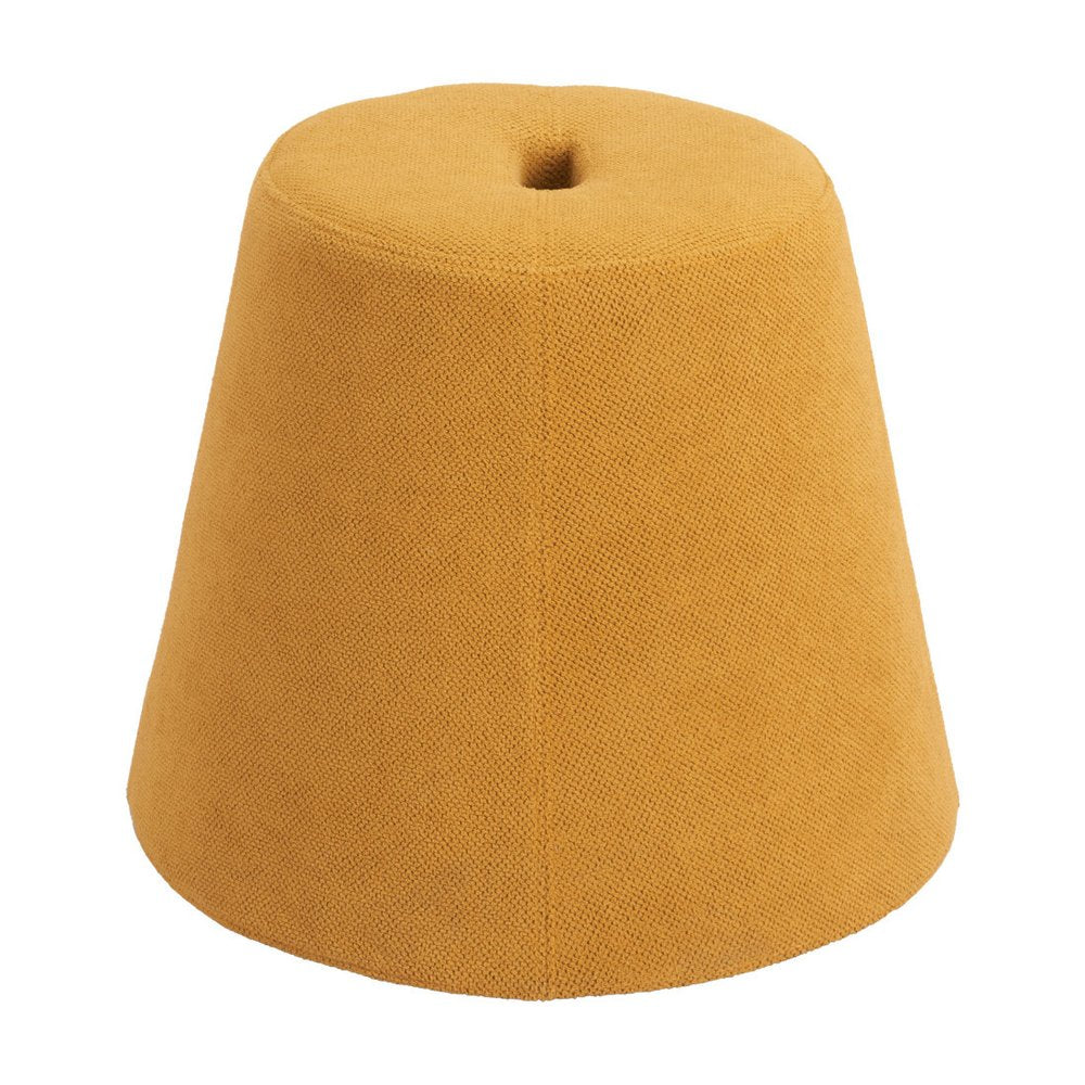19" Red Upholstered Pouf Round Cone Ottoman