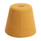 19" Red Upholstered Pouf Round Cone Ottoman