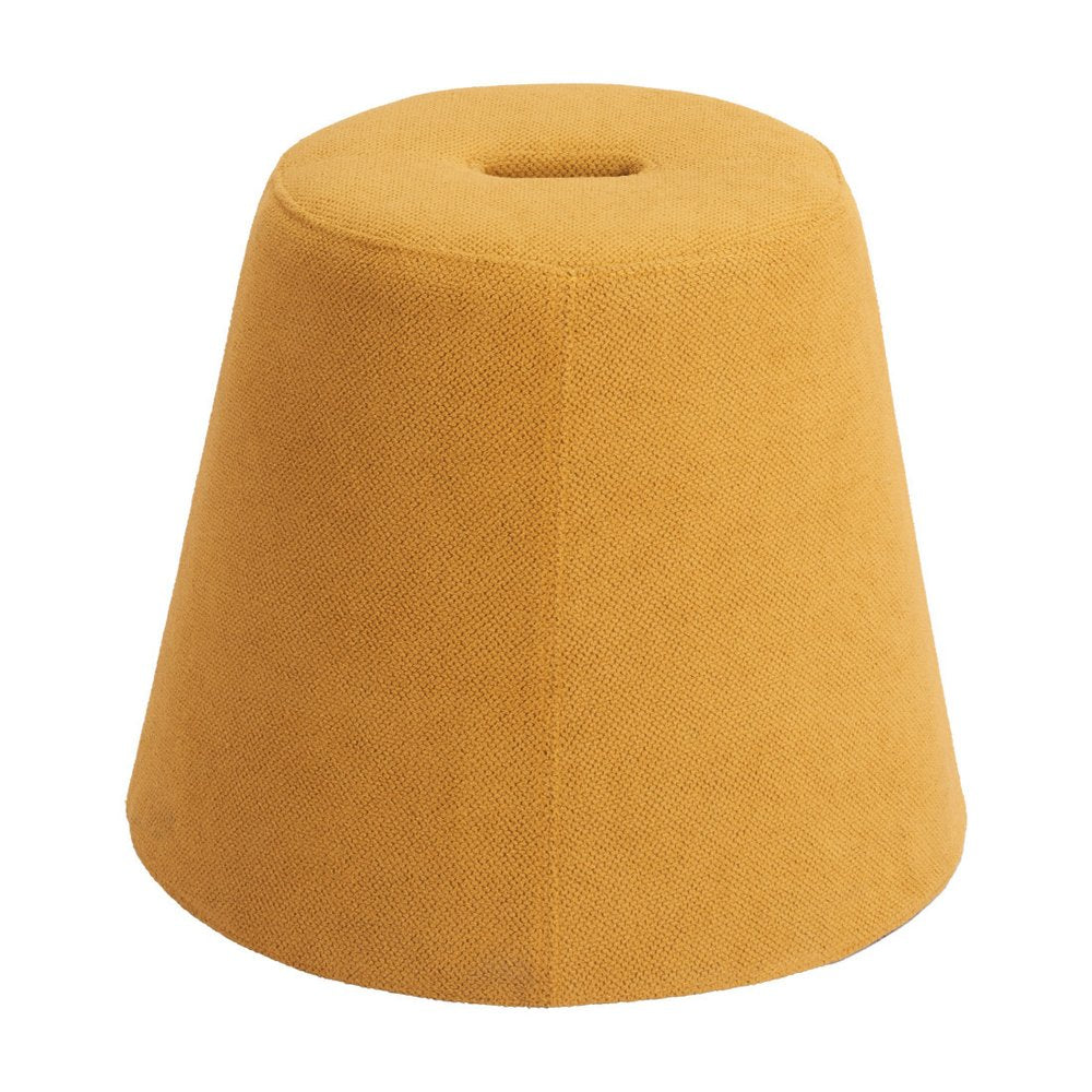 19" Red Upholstered Pouf Round Cone Ottoman