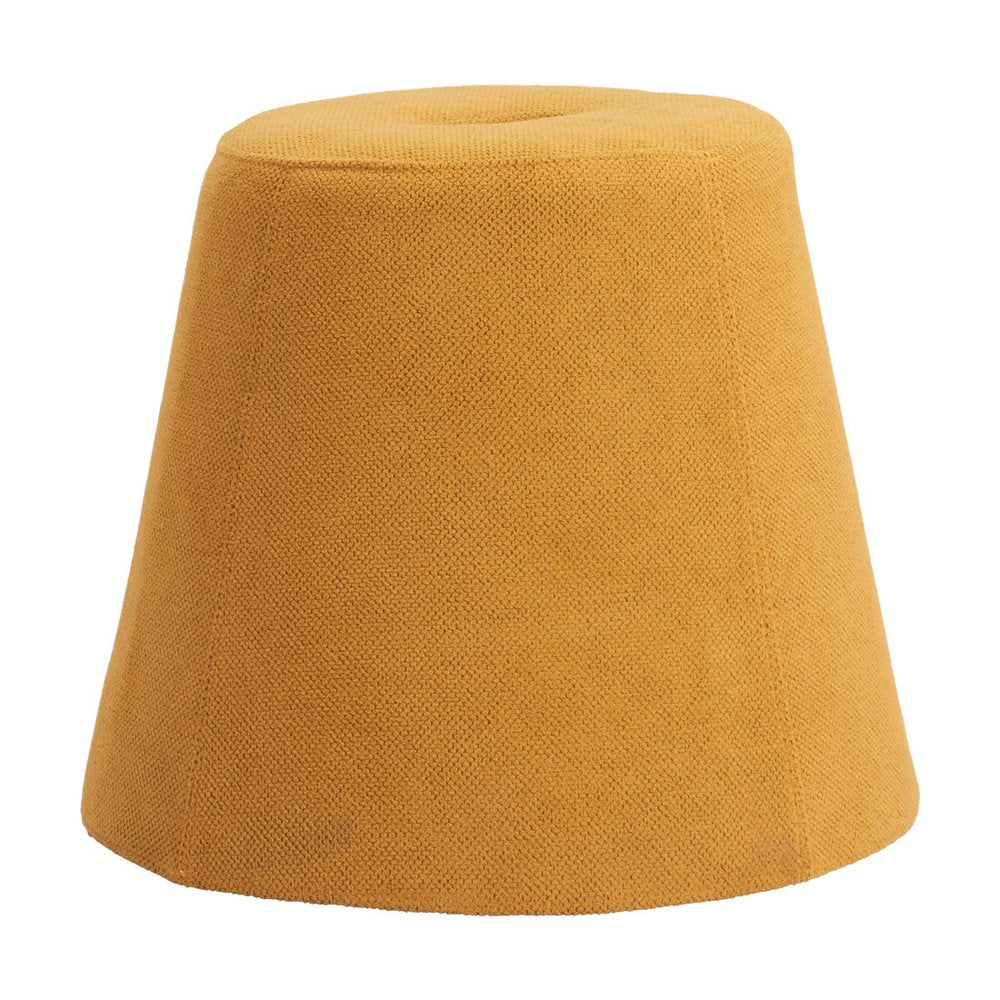 19" Red Upholstered Pouf Round Cone Ottoman