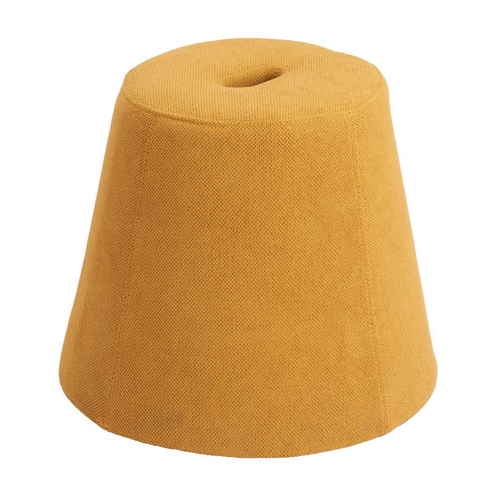 19" Red Upholstered Pouf Round Cone Ottoman