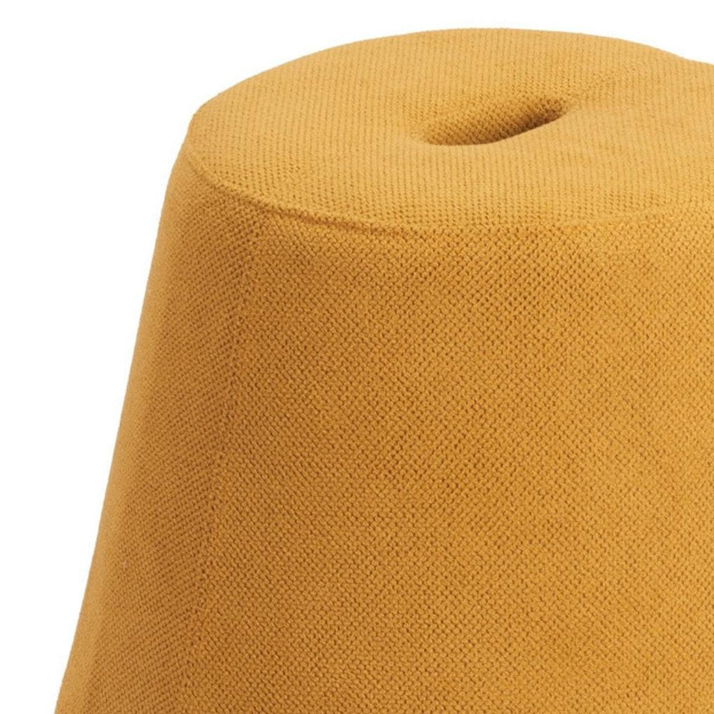 19" Red Upholstered Pouf Round Cone Ottoman