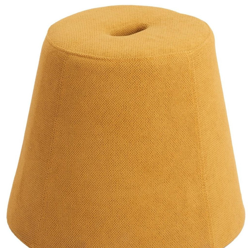 19" Red Upholstered Pouf Round Cone Ottoman