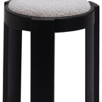 15" Gray and Black Upholstery Round Ottoman