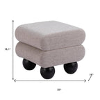 20" Gray and Black Manufactured Wood and Upholstery Ottoman