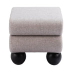 20" Gray and Black Manufactured Wood and Upholstery Ottoman