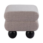 20" Gray and Black Manufactured Wood and Upholstery Ottoman