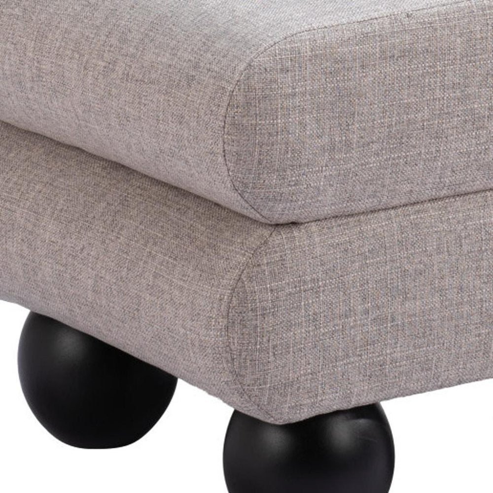20" Gray and Black Manufactured Wood and Upholstery Ottoman