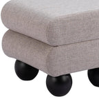 20" Gray and Black Manufactured Wood and Upholstery Ottoman