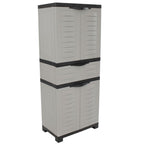 23" Black and Gray Plastic Accent Cabinet With Four Doors And One Drawer