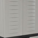 23" Black and Gray Plastic Accent Cabinet With Four Doors And One Drawer