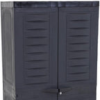 24" Charcoal Plastic Accent Cabinet With Two Doors