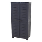 24" Charcoal Plastic Accent Cabinet With Two Doors