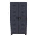 24" Charcoal Plastic Accent Cabinet With Two Doors