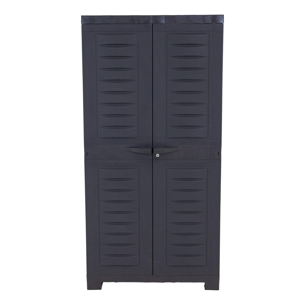 24" Charcoal Plastic Accent Cabinet With Two Doors