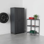 24" Charcoal Plastic Accent Cabinet With Two Doors