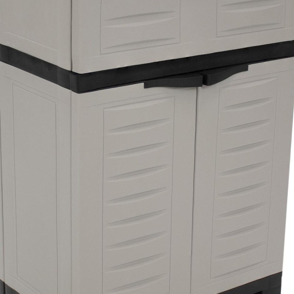 24" Gray Plastic Accent Cabinet With Two Doors And One Drawer
