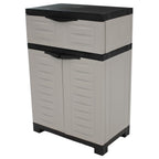 24" Gray Plastic Accent Cabinet With Two Doors And One Drawer