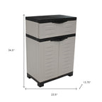 24" Gray Plastic Accent Cabinet With Two Doors And One Drawer