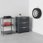 23" Charcoal Heavy Duty Plastic Cabinet With Three Drawers