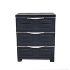 23" Charcoal Heavy Duty Plastic Cabinet With Three Drawers