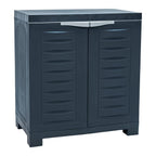 23" Charcoal Plastic Accent Cabinet With Two Doors