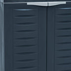23" Charcoal Plastic Accent Cabinet With Two Doors