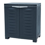 23" Charcoal Plastic Accent Cabinet With Two Doors