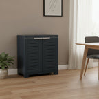 23" Charcoal Plastic Accent Cabinet With Two Doors