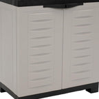 23" Black and Gray Plastic Accent Cabinet With Two Doors