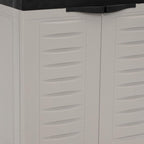 23" Black and Gray Plastic Accent Cabinet With Two Doors