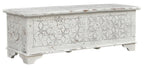 52" White Solid Wood Geometric Ottoman