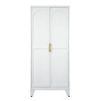 71" White Steel Pantry Or Storage Closet With Arched Panel Doors