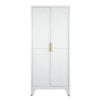 71" White Steel Pantry Or Storage Closet With Arched Panel Doors