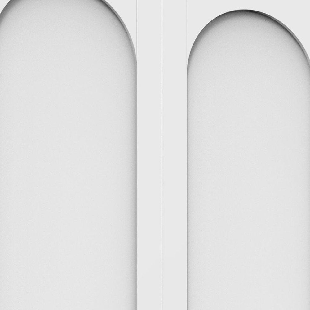 61" Black Stainless Steel Pantry Or Storage Closet With Arched Panel Doors