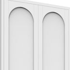 61" Black Stainless Steel Pantry Or Storage Closet With Arched Panel Doors