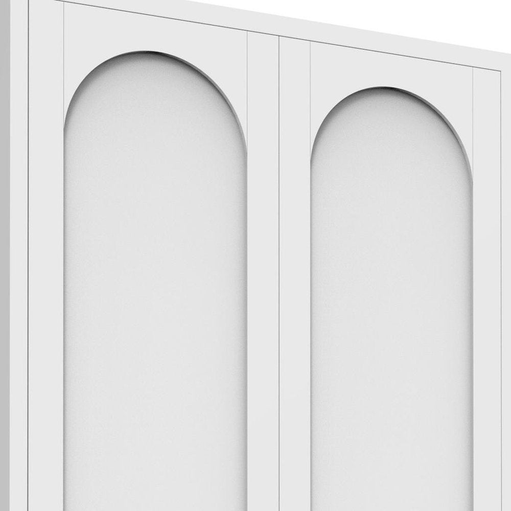 61" Black Stainless Steel Pantry Or Storage Closet With Arched Panel Doors