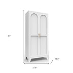 61" Black Stainless Steel Pantry Or Storage Closet With Arched Panel Doors