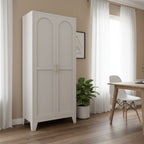 61" Black Stainless Steel Pantry Or Storage Closet With Arched Panel Doors