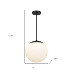 Black And White Frosted LED Dimmable Outdoor Hanging Light With Black Shades