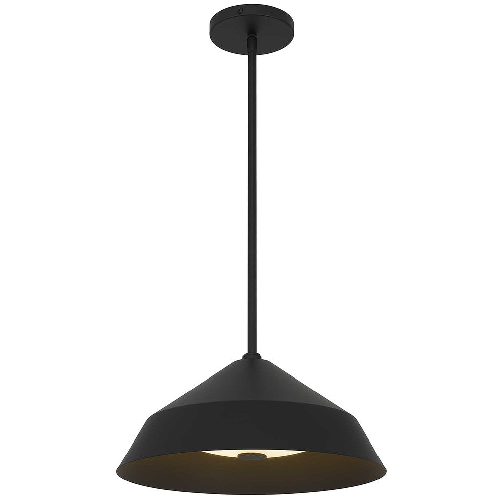 Black Frosted LED Dimmable Outdoor Hanging Light With Black Shades