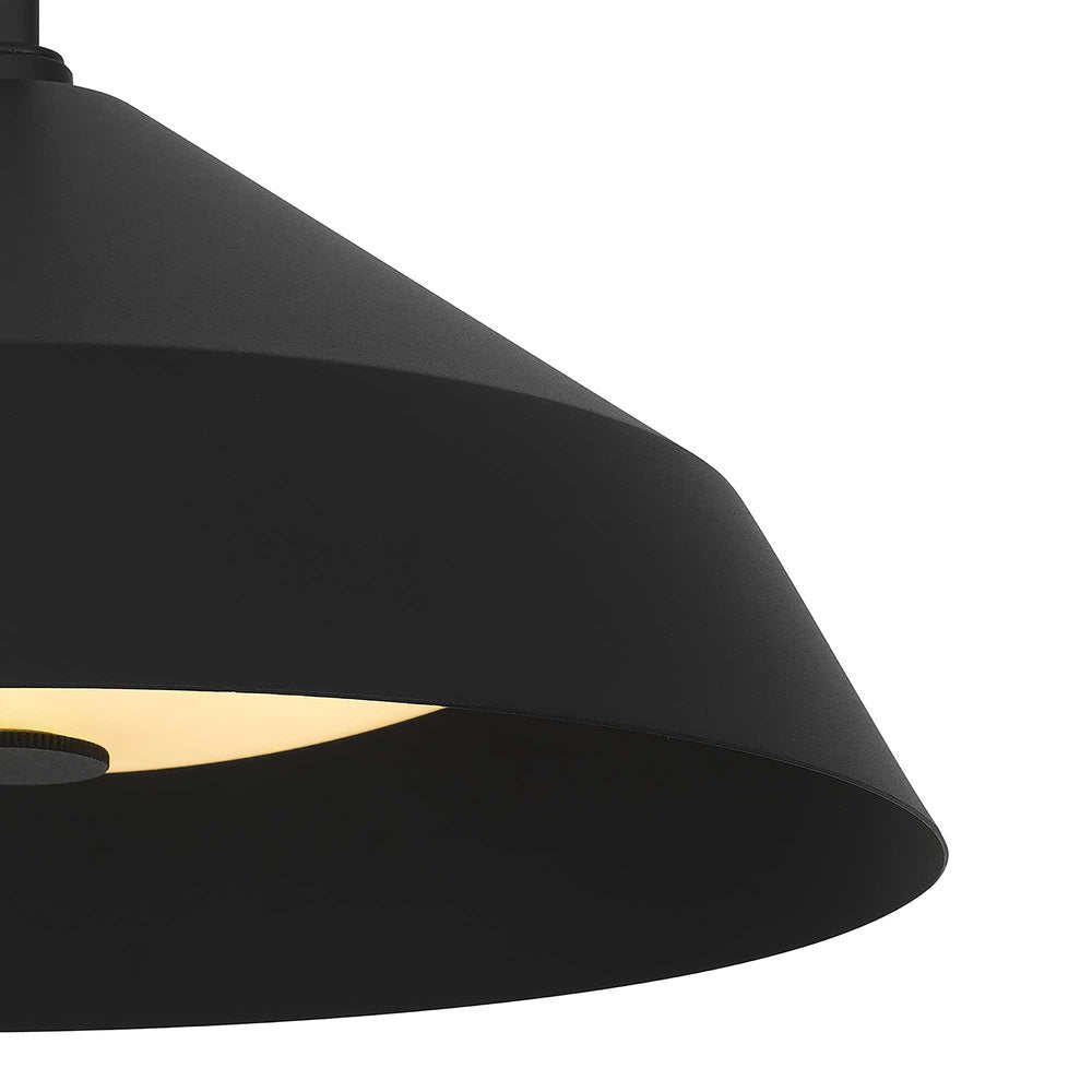 Black Frosted LED Dimmable Outdoor Hanging Light With Black Shades