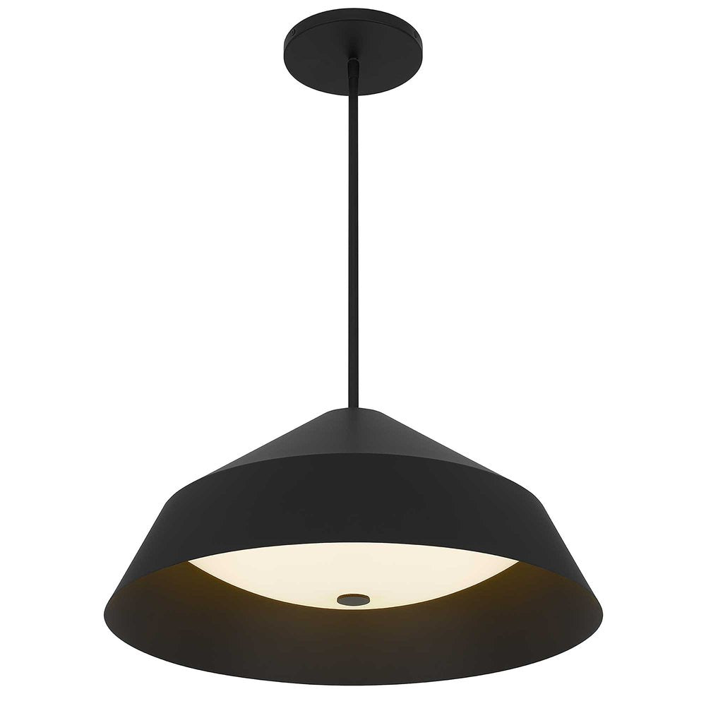 22" Black Aluminum Geometric LED Dimmable Outdoor Pendent Hanging Light